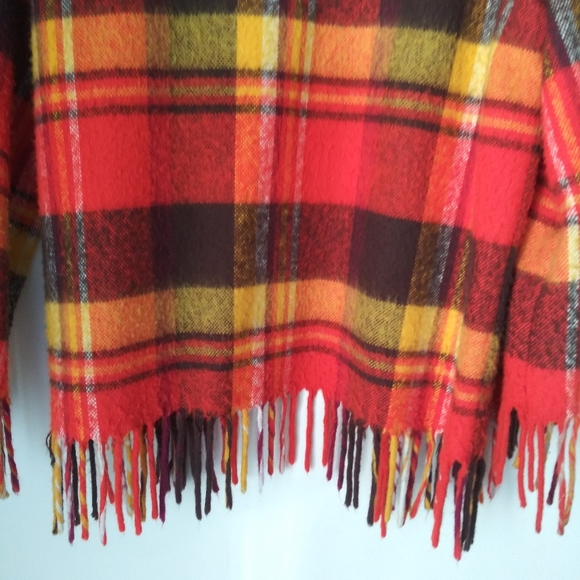 Vintage fringe plaid jacket Size L - Picture 6 of 9